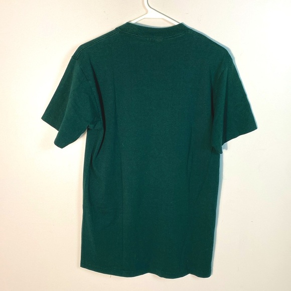 Vintage Green Wolf Graphic T-Shirt Single Stitch made in USA Medium Eagle Tag - Picture 5 of 7